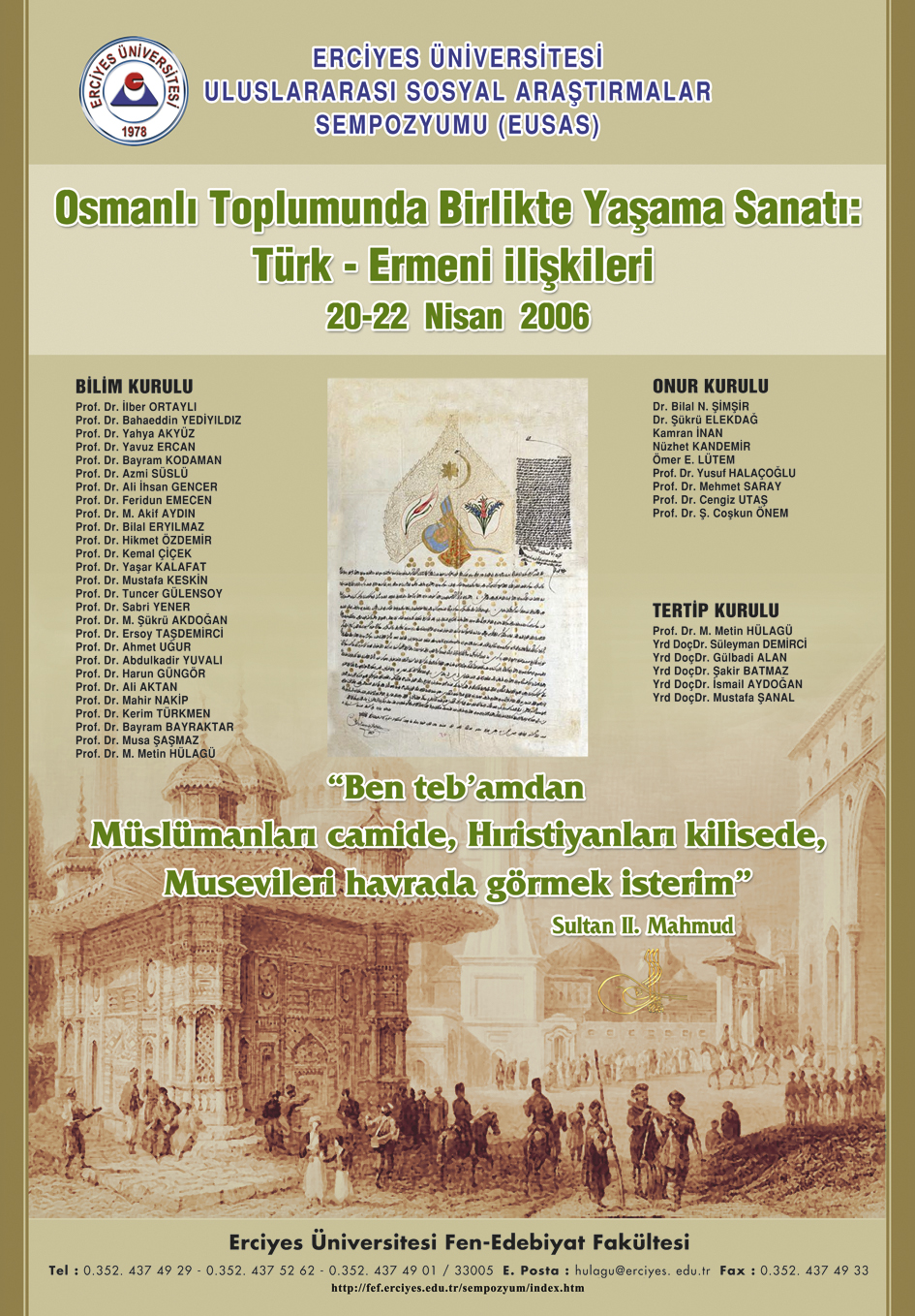 Symposium sur les relations arméno turques à l&rsquo;université d&rsquo;Erciyes