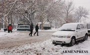 Une partie de l&rsquo;Arménie sous la neige. Mais les voies de communication restent pour l&rsquo;essentiel ouvertes au trafic