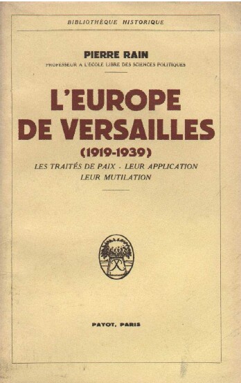 L&rsquo;europe de Versailles ,Payot 1945