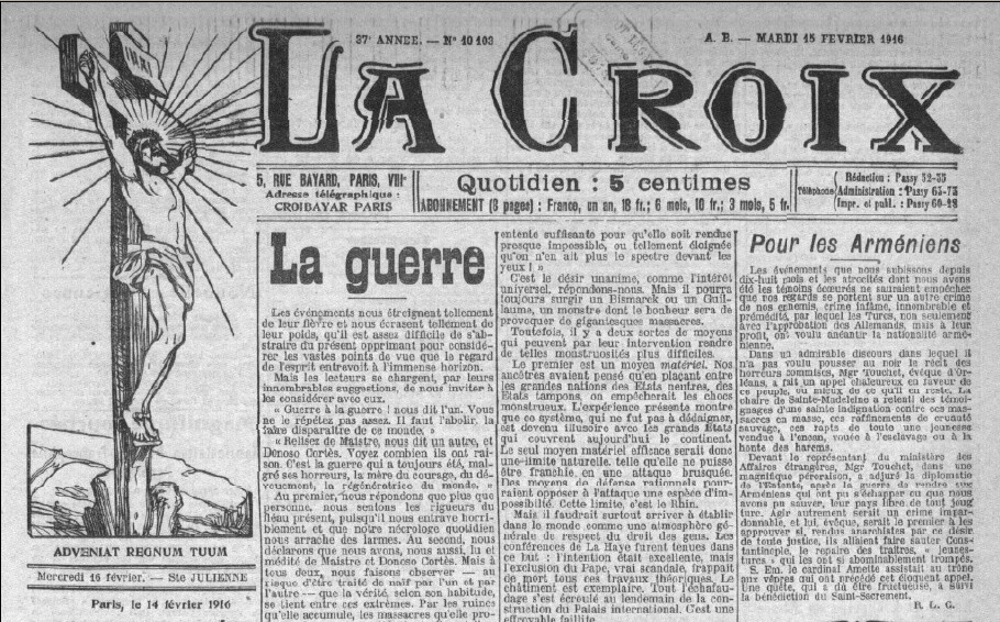 Journal La Croix 15 février 1916