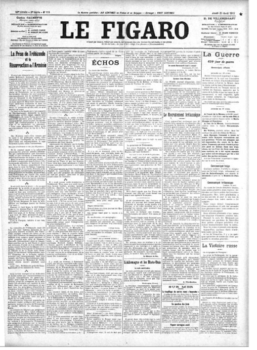 Le Figaro 20 avril 1916
