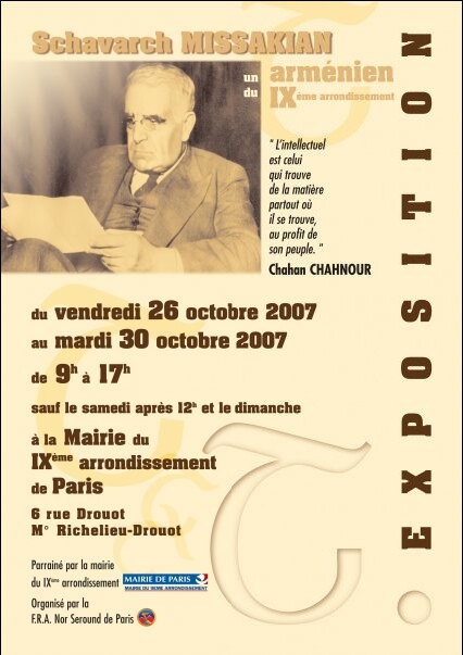 Exposition : Schavarch Missakian, un arménien du IXème arrondissement