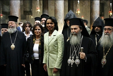 Proche-Orient: Condoleezza Rice s&rsquo;est rendue à la Basilique de la Nativité secteur arménien