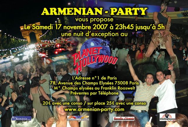 Armenian Party au Planet Hollywood