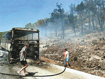 Un autocar arménien parti d&rsquo;Arménie pour Antalya (Turquie) prend feu
