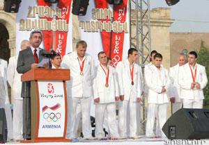 L&rsquo;Arménie fête ses six médaillés Olympiques de Pékin