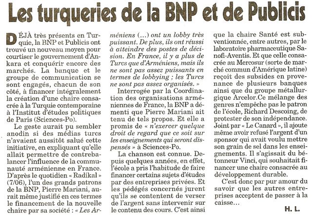 Les turqueries de la BNP et de Publicis
