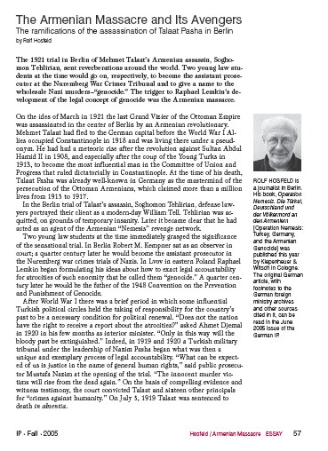 The Armenian Massacre and Its Avengers – Rolf Hosfeld