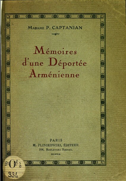 Mme P.Captanian – Mémoires d&rsquo;une déportée – 1919