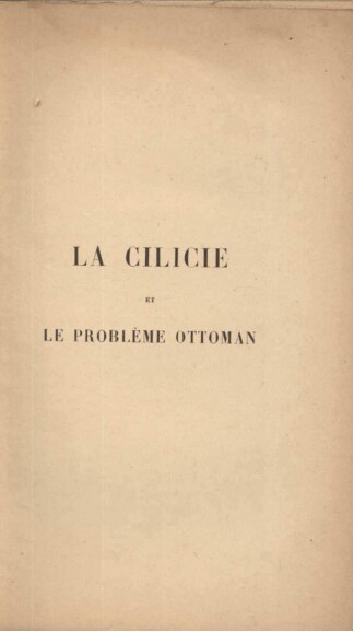 La Cilicie et le problème Ottoman – Pierre Redan – 1921