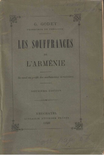Les souffrances de l&rsquo;Arménie – G. Godet – 1896