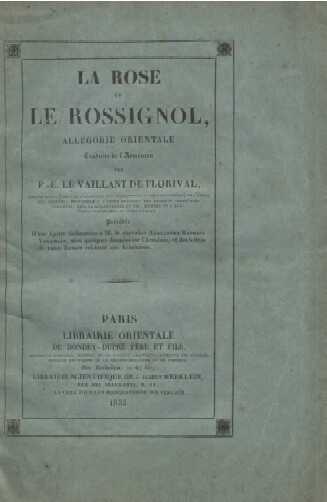 La rose et le rossignol  Le Vaillant de Florival 1833