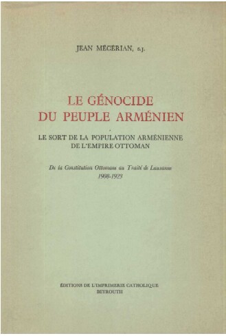 Le génocide du peuple arménien – Jean Mécérian – 1965