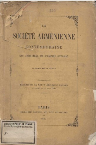 La société arménienne – Dadian -1867