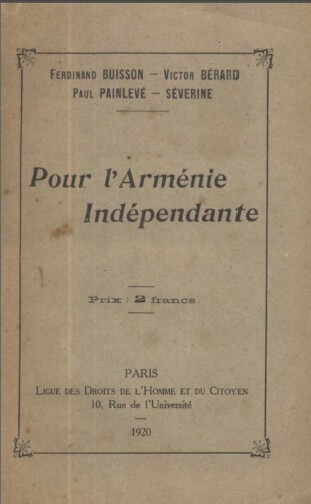Pour l&rsquo;arménie indépendante – 1920