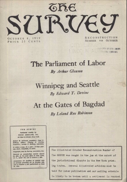 The Survey – October 4 1919