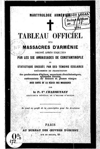 Tableau officiel des massacres d&rsquo;Arménie
