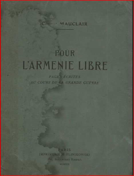 Camille Mauclair – Pour l&rsquo;Arménie libre – 1919