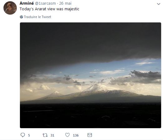 Aujourd&rsquo;hui, la vue de l&rsquo;Ararat était majestueuse