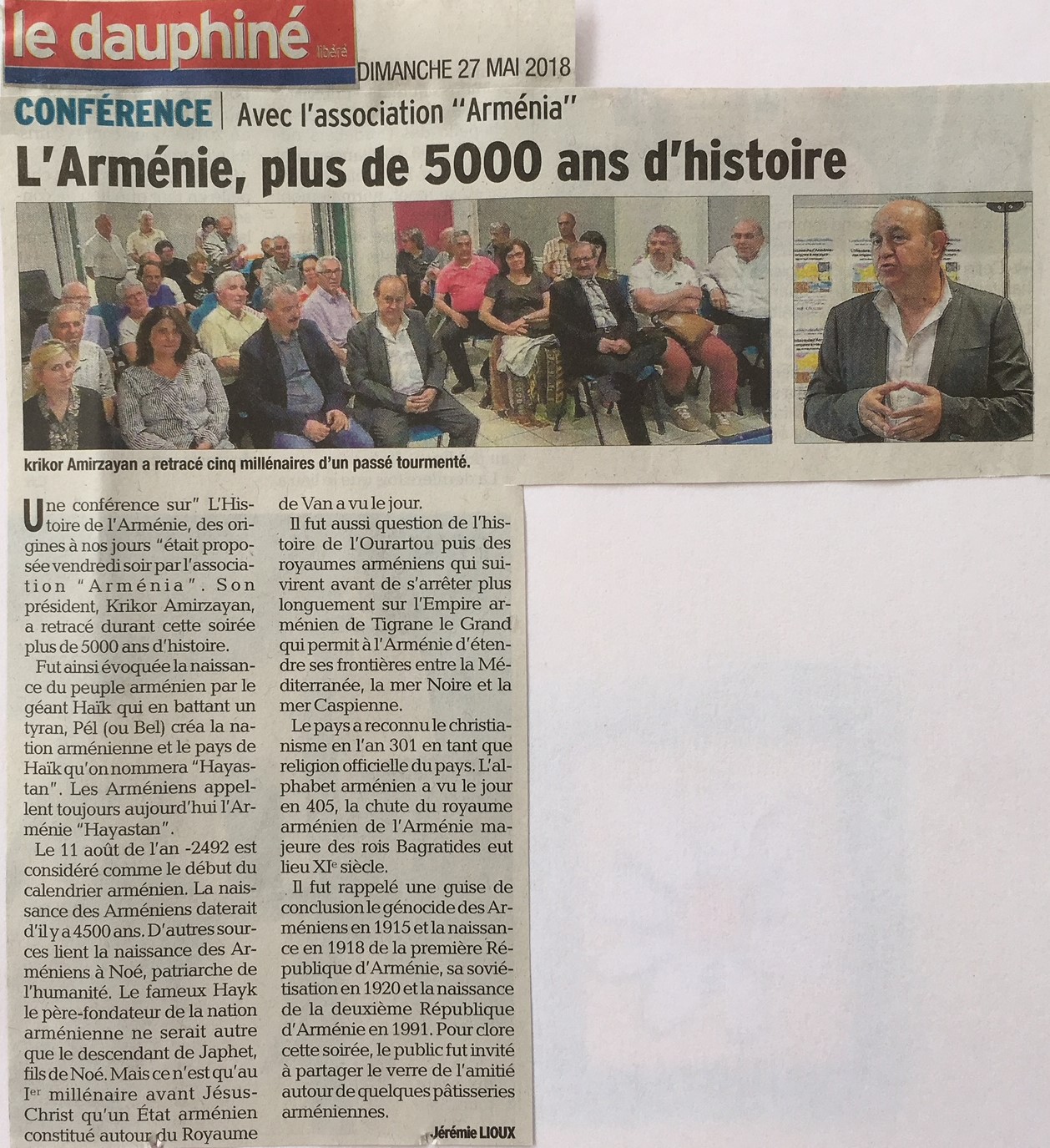 Le Dauphiné Libéré (édition de Valence): L&rsquo;Arménie, plus de 5000 ans d&rsquo;histoire