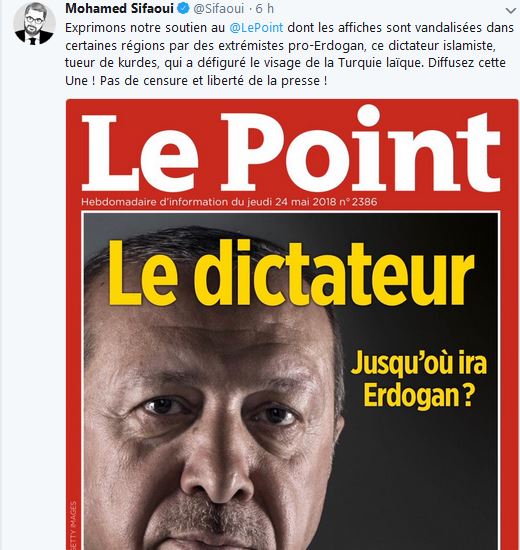 Exprimons notre soutien au Le Point dont les affiches sont vandalisées dans certaines régions par des extrémistes pro-Erdogan