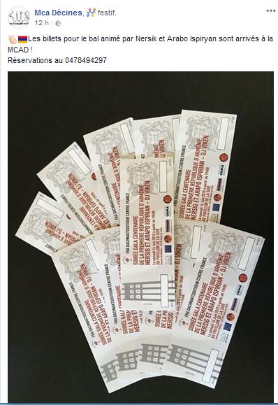 Les billets pour le bal animé par Nersik et Arabo Ispiryan sont arrivés à la MCAD !