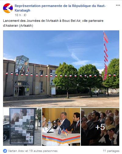 Lancement des Journées de l&rsquo;Artsakh à Bouc Bel Air, ville partenaire d&rsquo;Askeran (Artsakh)