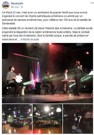 Le concert de chants patriotiques arméniens