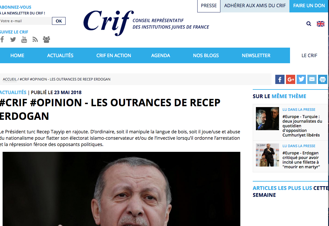 Les outrances d&rsquo;Erdogan, par Marc Knobel