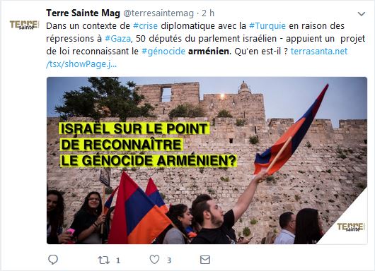 Israël sur le point de reconnaître le génocide arménien?