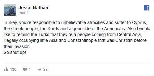 Yair Netanyahu le fils aîné du Premier ministre d&rsquo;Israël accuse la Turquie d&rsquo;avoir commis un génocide à l&rsquo;encontre des Arméniens