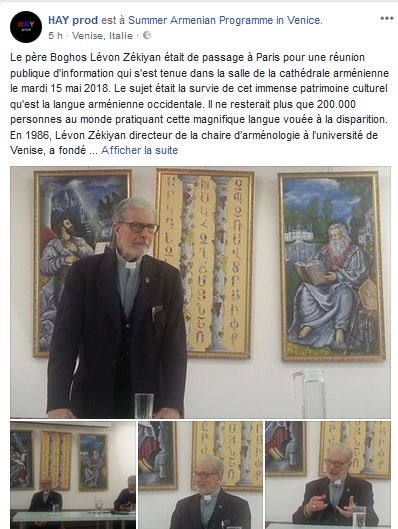 Le père Boghos Lévon Zékiyan était de passage à Paris