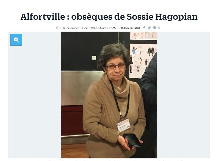 Alfortville : obsèques de Sossie Hagopian