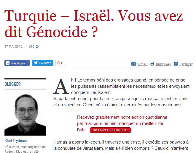 Turquie – Israël. Vous avez dit Génocide ?