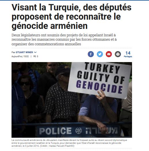 Visant la Turquie, des députés proposent de reconnaître le génocide arménien