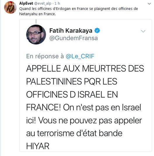 Quand les officines d&rsquo;Erdogan en France se plaignent des officines de Netanyahu en France.