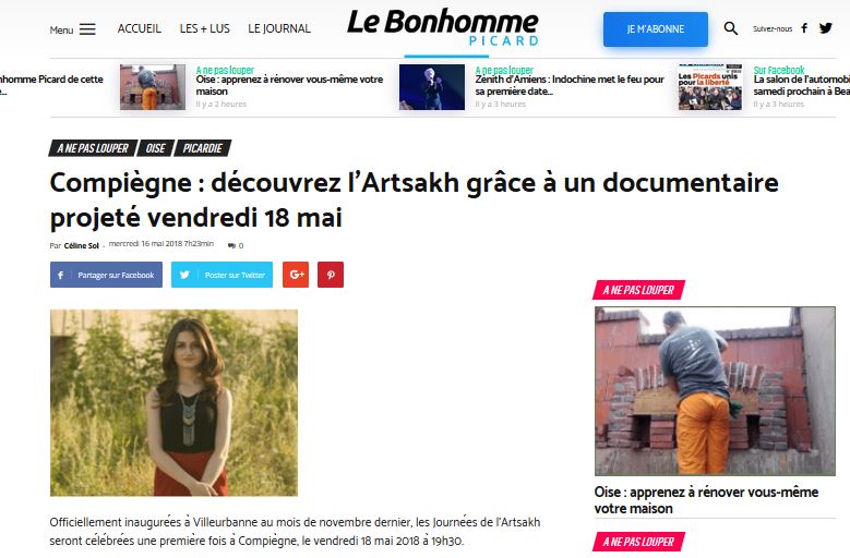 Compiègne : découvrez l&rsquo;Artsakh grâce à un documentaire projeté vendredi 18 mai