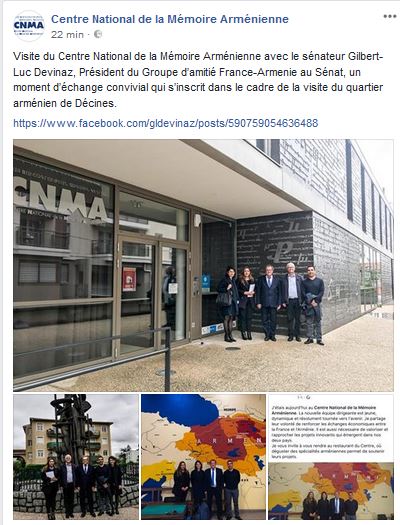 Visite du Centre National de la Mémoire Arménienne avec le sénateur Gilbert-Luc Devinaz, Président du Groupe d&rsquo;amitié France-Armenie au Sénat
