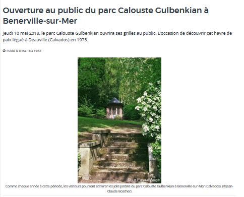 Ouverture au public du parc Calouste Gulbenkian à Benerville-sur-Mer