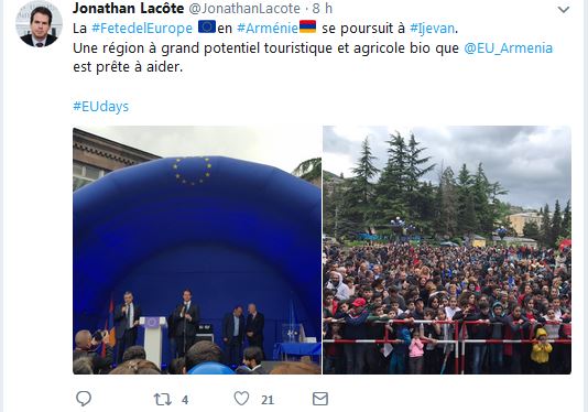 La Fête de l&rsquo;Europe en Arménie se poursuit à Ijevan.