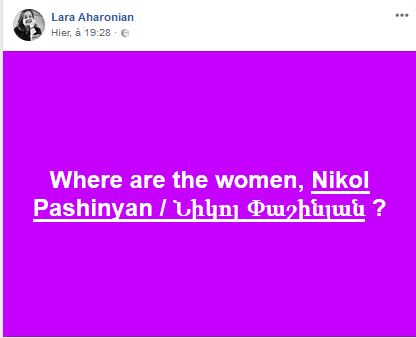 Où sont les femmes, Nikol Pashinyan?