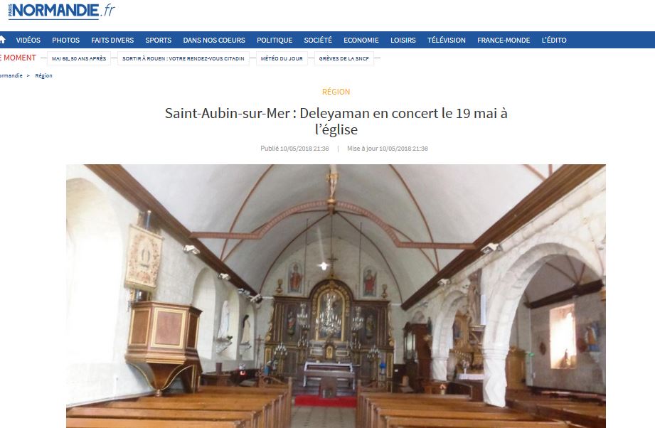 Saint-Aubin-sur-Mer : Deleyaman en concert le 19 mai à l&rsquo;église