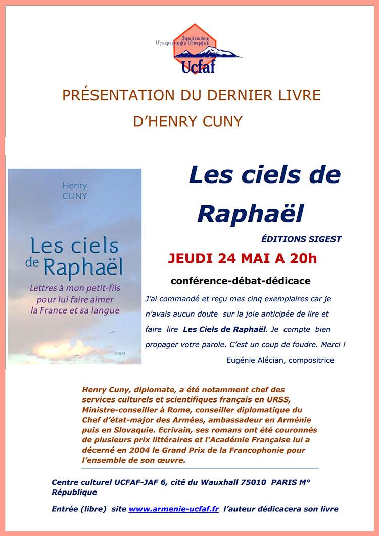 conférence-débat-dédicace : Les ciels de Raphaël
