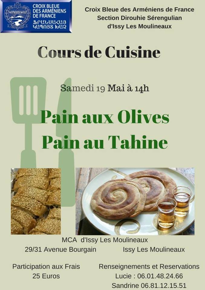 La Croix Bleue des Arméniens de France organise un cours de cuisine