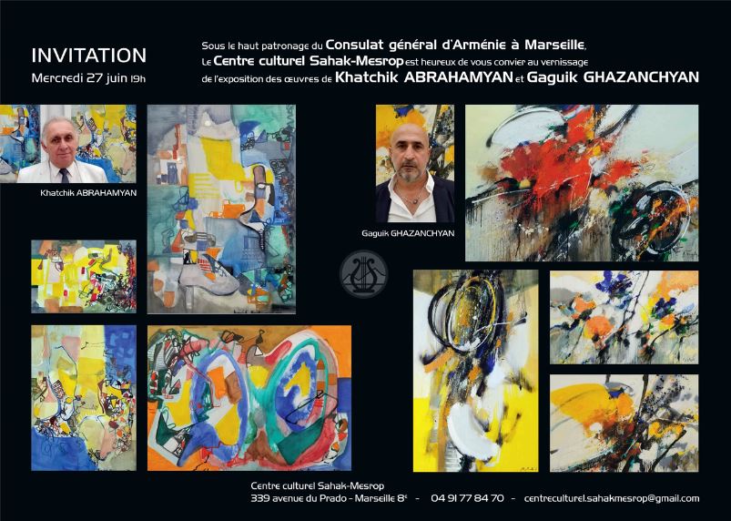 Vernissage de l&rsquo;exposition des uvres des artistes peintres  Khatchik ABRAHAMYAN  et Gaguik GHAZANCHYAN