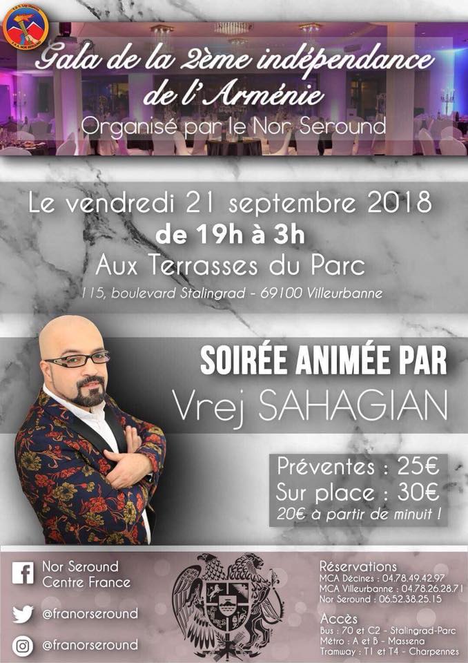 Gala de la deuxième indépendance de l&rsquo;Arménie à Lyon