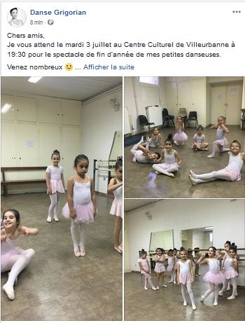Je vous attend le mardi 3 juillet au Centre Culturel de Villeurbanne à 19h30 pour le spectacle de fin d&rsquo;année de mes petites danseuses.