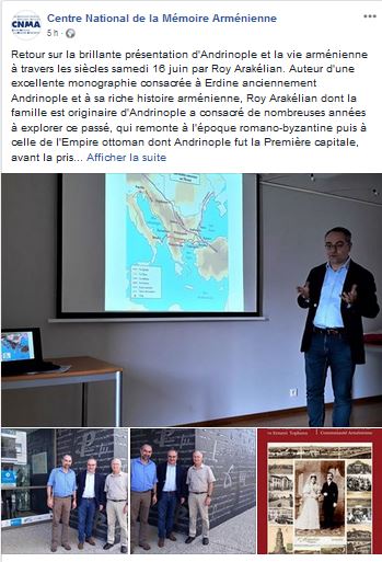 Retour sur la brillante présentation d&rsquo;Andrinople et la vie arménienne à travers les siècles