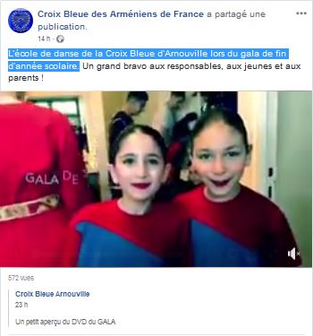 L&rsquo;école de danse de la Croix Bleue d&rsquo;Arnouville lors du gala de fin d&rsquo;année scolaire.