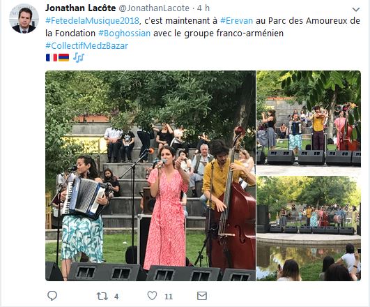 Fête de la Musique 2018, c&rsquo;est maintenant à Erevan